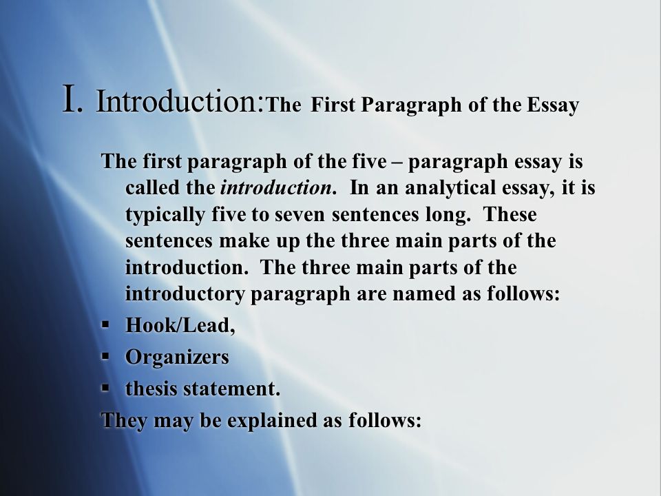 3 parts of a traditional essay
